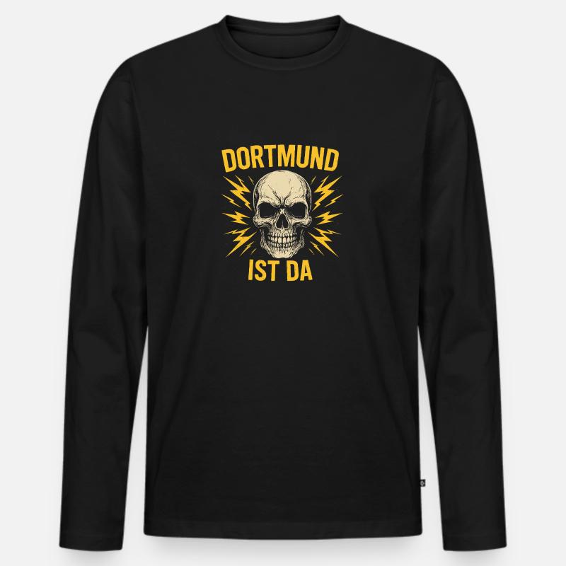 Dortmund ist da! - Männer Premium Bio Langarmshirt - Schwarz