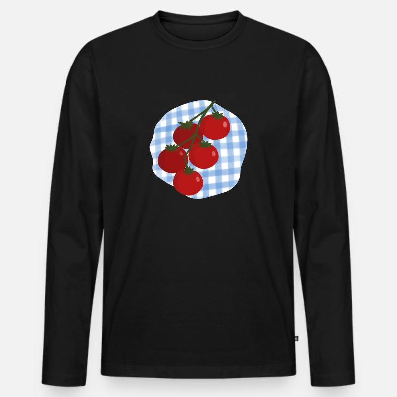 Tomaten - Männer Premium Bio Langarmshirt - Schwarz