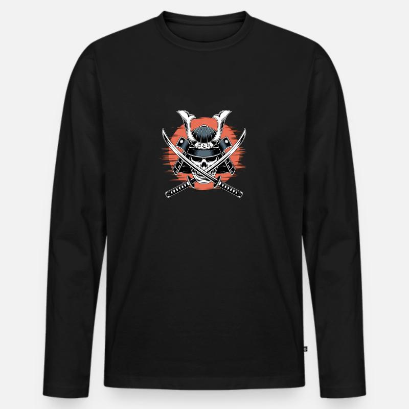 Guerrier samouraï japonais - T-shirt manches longues Premium bio Homme - noir
