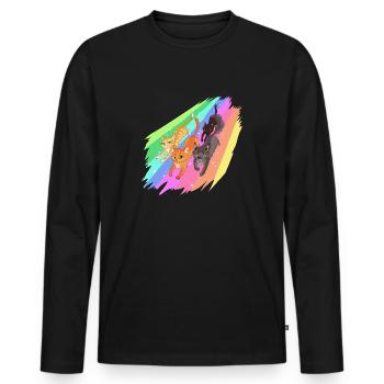 Feuerstern Firestar Cats Rainbow Warrior Cats - T-shirt manches longues Premium bio Homme - noir - Devant - Nico (187cm)