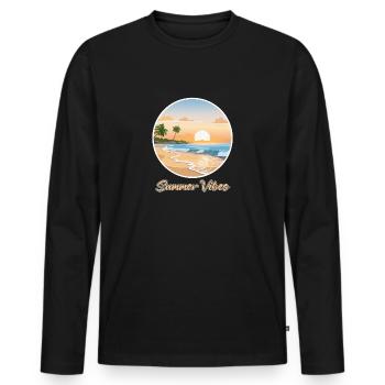 Summer Vibes - T-shirt manches longues Premium bio Homme - noir - Devant - Nico (187cm)