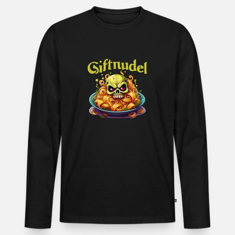 Giftnudel - Männer Premium Bio Langarmshirt - Schwarz