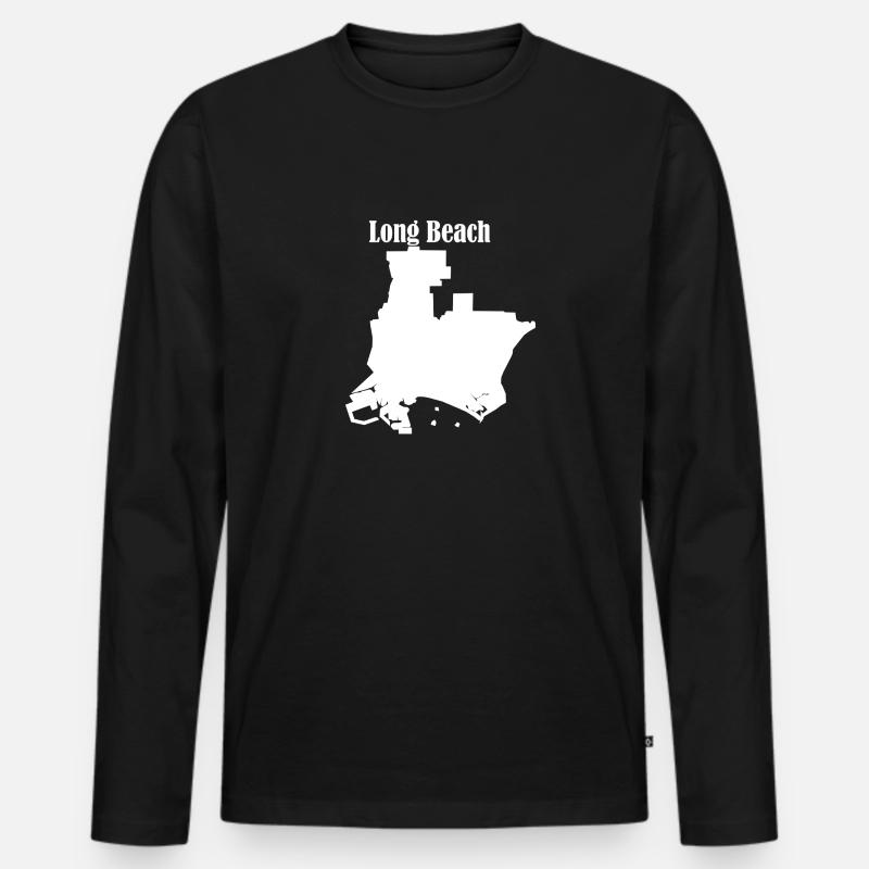 Langer Strand - Männer Premium Bio Langarmshirt - Schwarz