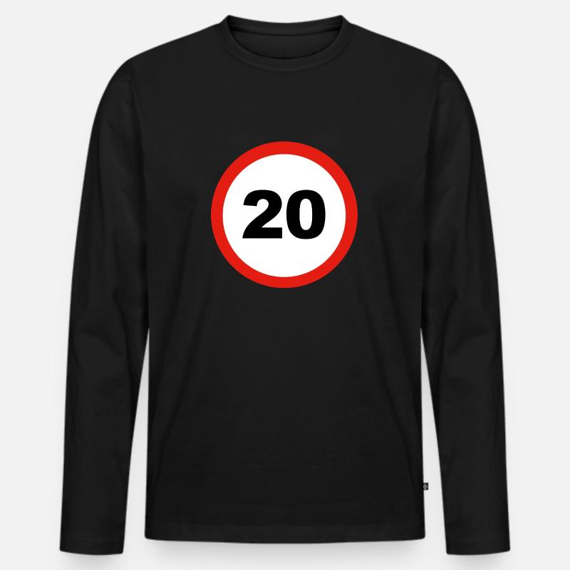20 - Männer Premium Bio Langarmshirt - Schwarz