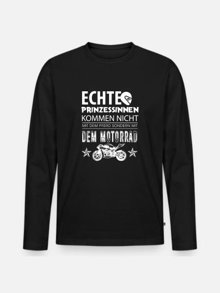 Biker Frauen Motorrad Prinzessin Geschenk - Männer Premium Bio Langarmshirt - Schwarz