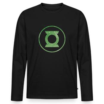 Justice League Green Lantern Logo - T-shirt manches longues Premium bio Homme - noir - Devant - Nico (187cm)