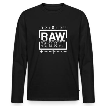 RAWSHOOT - T-shirt manches longues Premium bio Homme - noir - Devant - Nico (187cm)