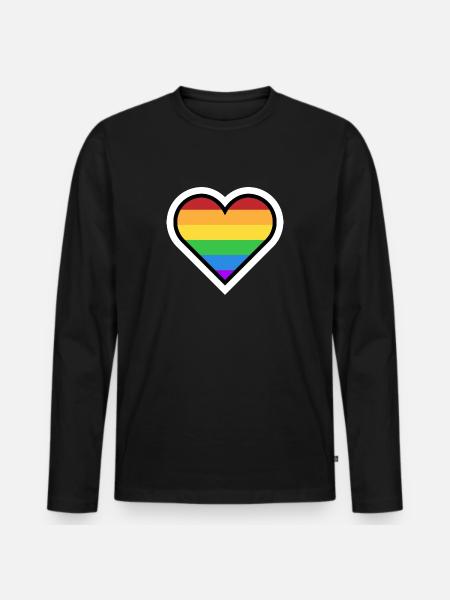 Heart rainbow - Men's Premium Organic Long Sleeve Shirt - black