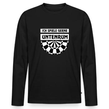 Darts Dart - Männer Premium Bio Langarmshirt - Schwarz - Vorne - Nico (187cm)