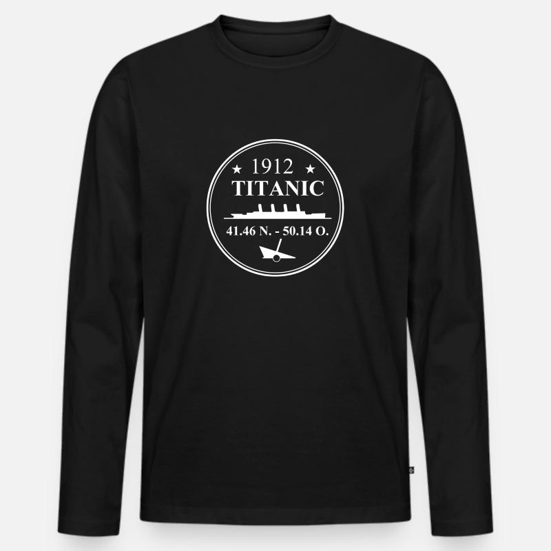 Titanisch - Männer Premium Bio Langarmshirt - Schwarz