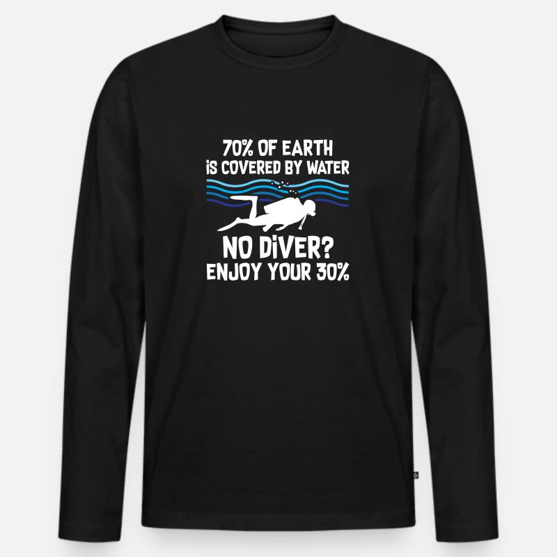 Scuba Diver - Männer Premium Bio Langarmshirt - Schwarz