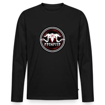 Waldgott - Männer Premium Bio Langarmshirt - Schwarz - Vorne - Nico (187cm)