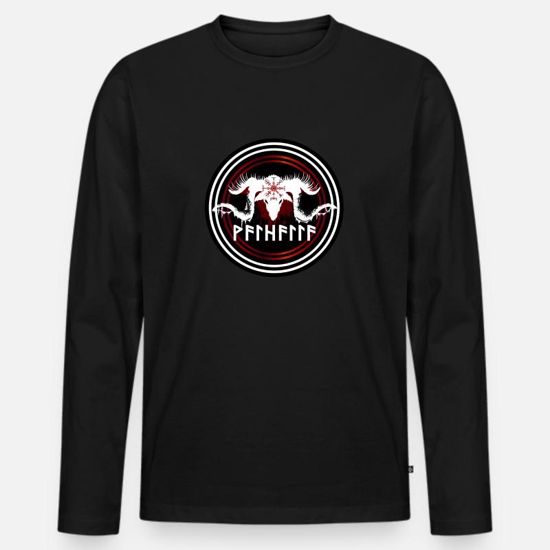 Waldgott - Männer Premium Bio Langarmshirt - Schwarz