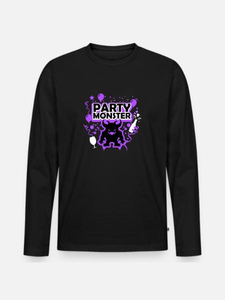Party monster purple - Men's Premium Organic Long Sleeve Shirt - black