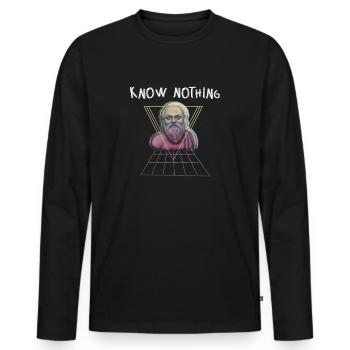 Ne rien savoir Socrates Vaporwave - T-shirt manches longues Premium bio Homme - noir - Devant - Nico (187cm)