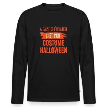 Halloween costume humour - T-shirt manches longues Premium bio Homme - noir - Devant - Nico (187cm)