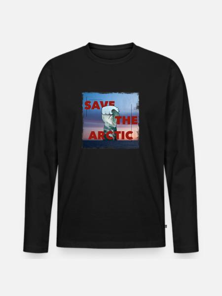 Save The Arctic - Männer Premium Bio Langarmshirt - Schwarz
