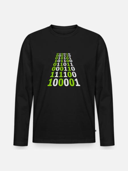 Binär Code Programm Sprache - Männer Premium Bio Langarmshirt - Schwarz