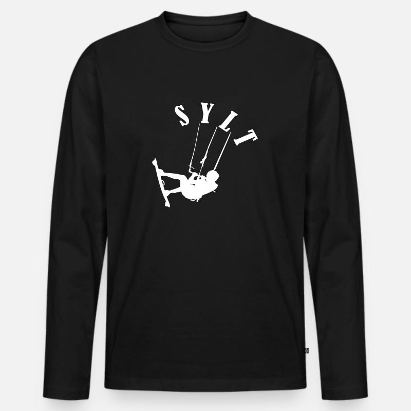 Sylt Surfer 2023 - Männer Premium Bio Langarmshirt - Schwarz