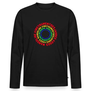 Mandoline Instrument des Jahres Bunte Kreise - Männer Premium Bio Langarmshirt - Schwarz - Vorne - Nico (187cm)