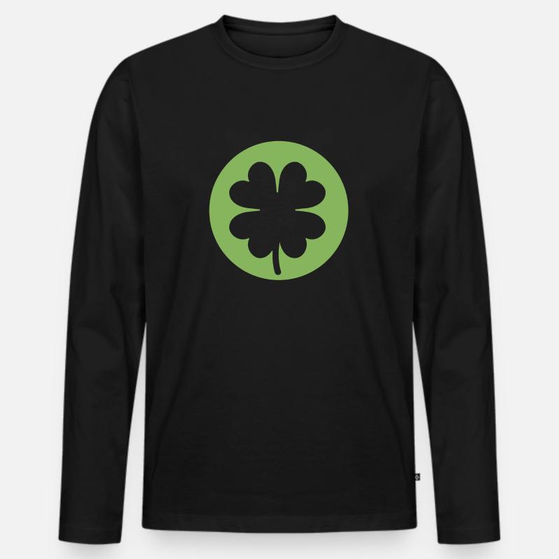 Trèfle vert pour la Saint-Patrick - T-shirt manches longues Premium bio Homme - noir
