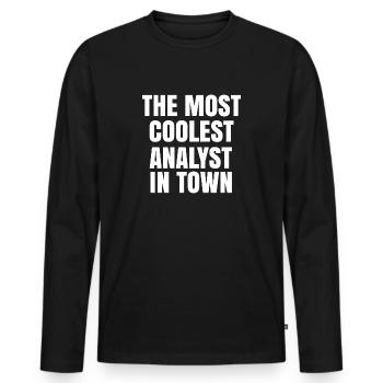 The most coolest analyst in town - Men's Premium Organic Long Sleeve Shirt - black - Front - Nico (187cm)