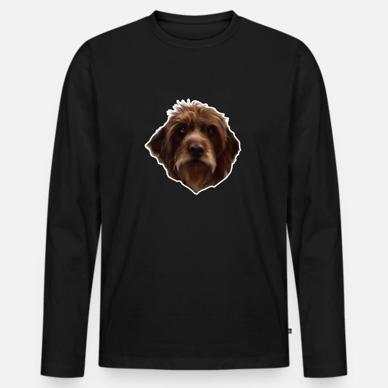 griffon Český Fousek " Tschechischer Bart " - Männer Premium Bio Langarmshirt - Schwarz
