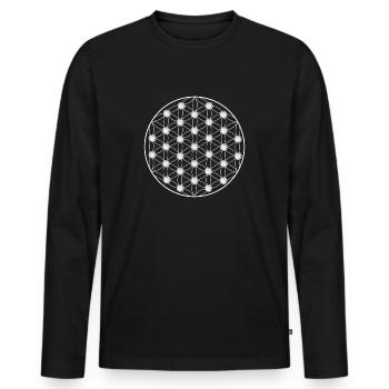 Fleur de vie - T-shirt manches longues Premium bio Homme - noir - Devant - Nico (187cm)
