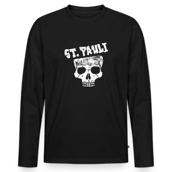 ST. PAULI - Men's Premium Organic Long Sleeve Shirt - black - Front - Nico (187cm)