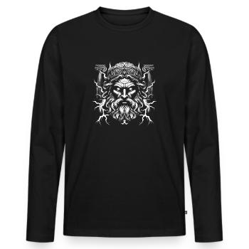 Zeus - T-shirt manches longues Premium bio Homme - noir - Devant - Nico (187cm)