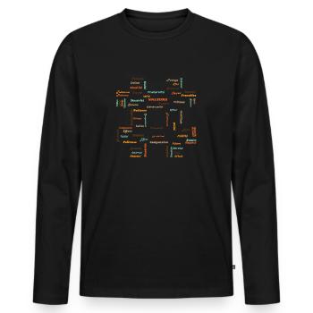 hashtag VALEURS 1 - T-shirt manches longues Premium bio Homme - noir - Devant - Nico (187cm)