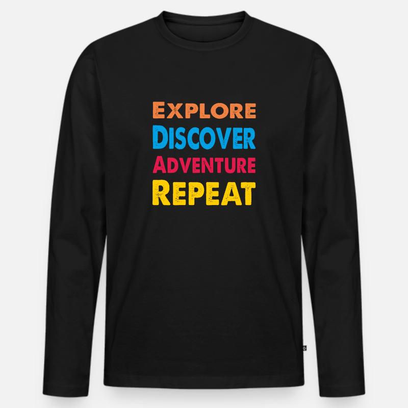 ErSa Solutions: Erkunden, Entdecken, Abenteuer - Männer Premium Bio Langarmshirt - Schwarz