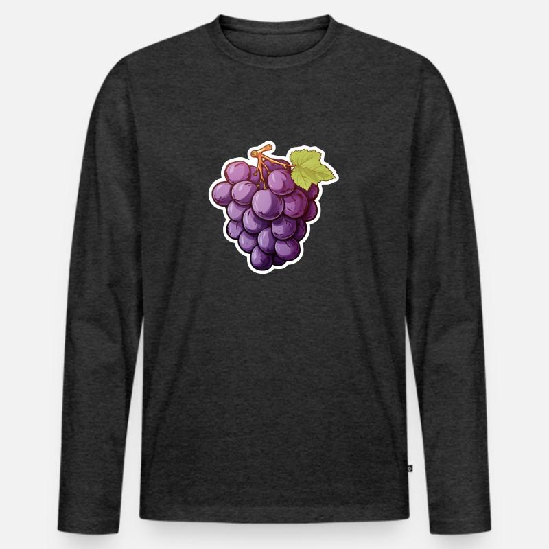 Weintraube oder dunkle Rebe Männer Premium Bio Langarmshirt