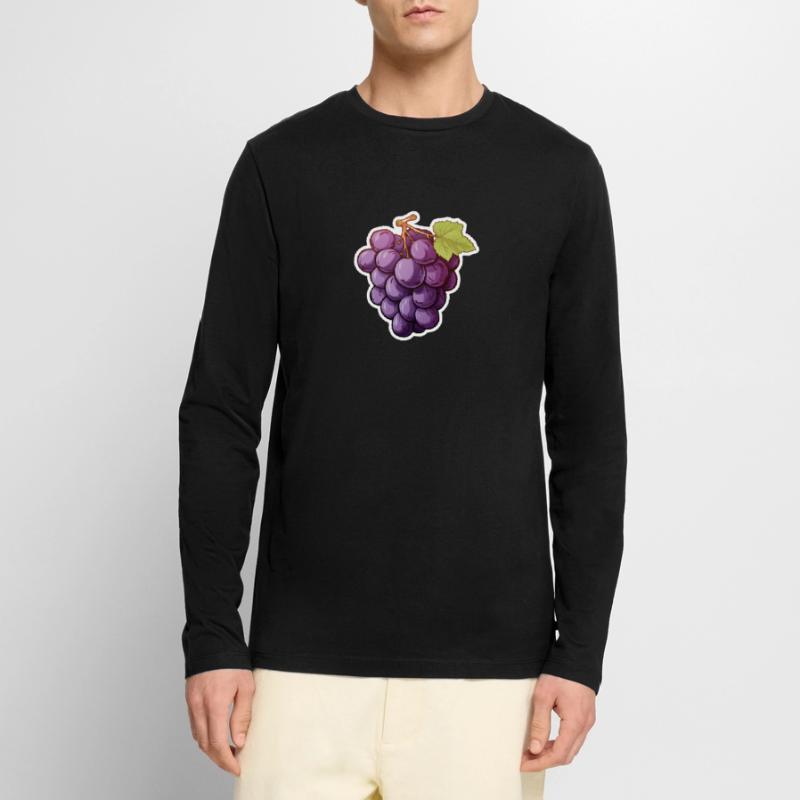 Weintraube oder dunkle Rebe Männer Premium Bio Langarmshirt