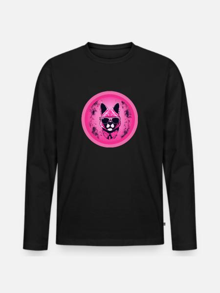Cool Cat - Männer Premium Bio Langarmshirt - Schwarz