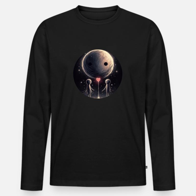 Planet der Hoffnung - Männer Premium Bio Langarmshirt - Schwarz