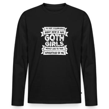 I Was Fighting A Bear Funny Surgery Broken Arm Leg - Men's Premium Organic Long Sleeve Shirt - black - Front - Nico (187cm)