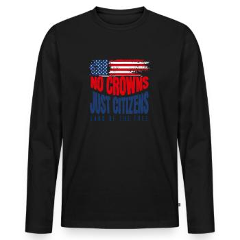 No Crowns Just Presidents Eagle No King - Männer Premium Bio Langarmshirt - Schwarz - Vorne - Nico (187cm)