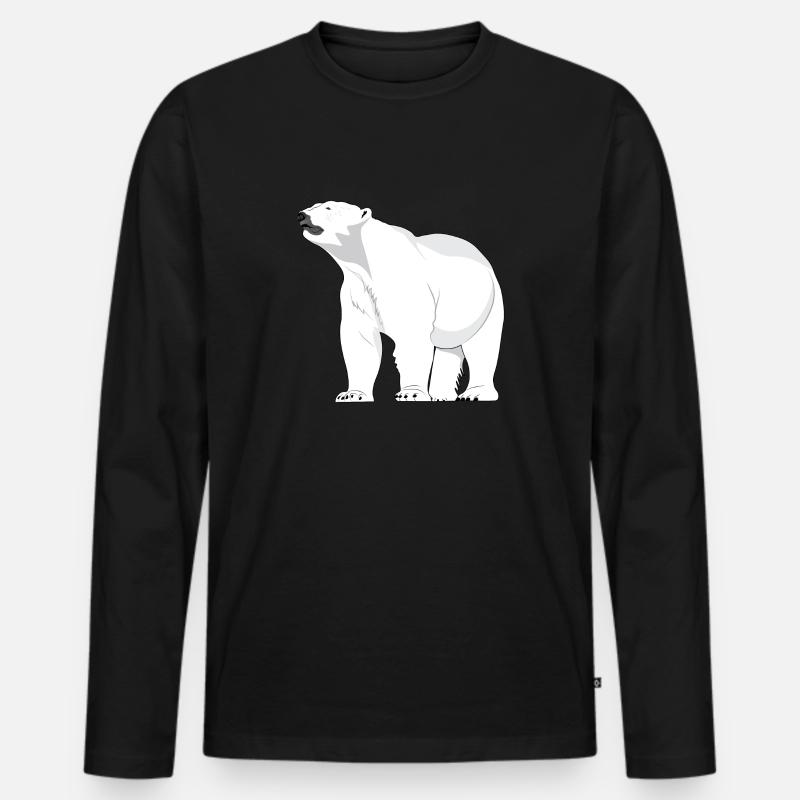 Polarbär Eisbär Nordpol - Männer Premium Bio Langarmshirt - Schwarz