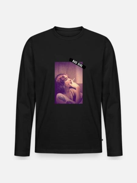 Smoking de mauvaise fille - T-shirt manches longues Premium bio Homme - noir