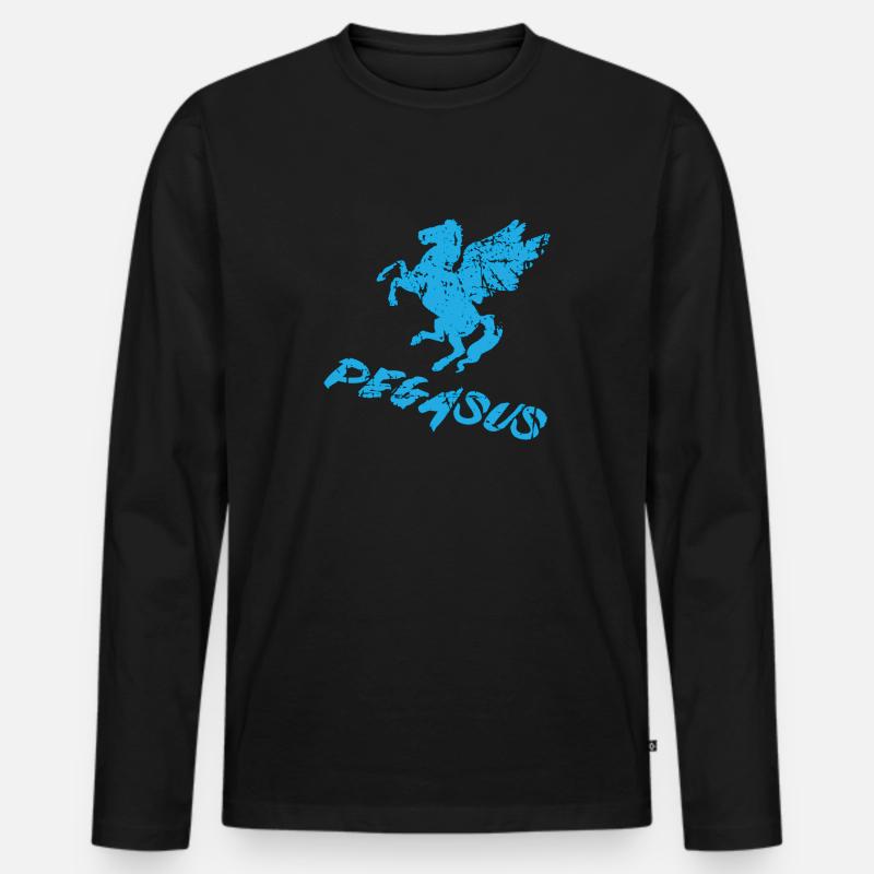 Pegasus - Männer Premium Bio Langarmshirt - Schwarz