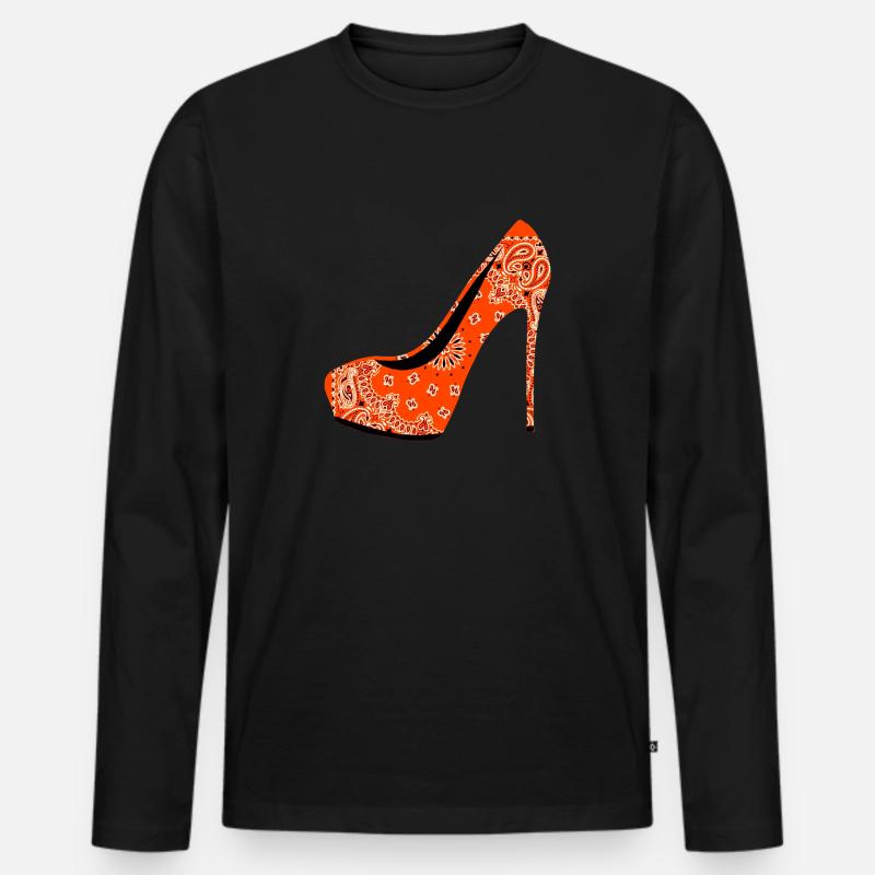 Stöckelschuh - Männer Premium Bio Langarmshirt - Schwarz