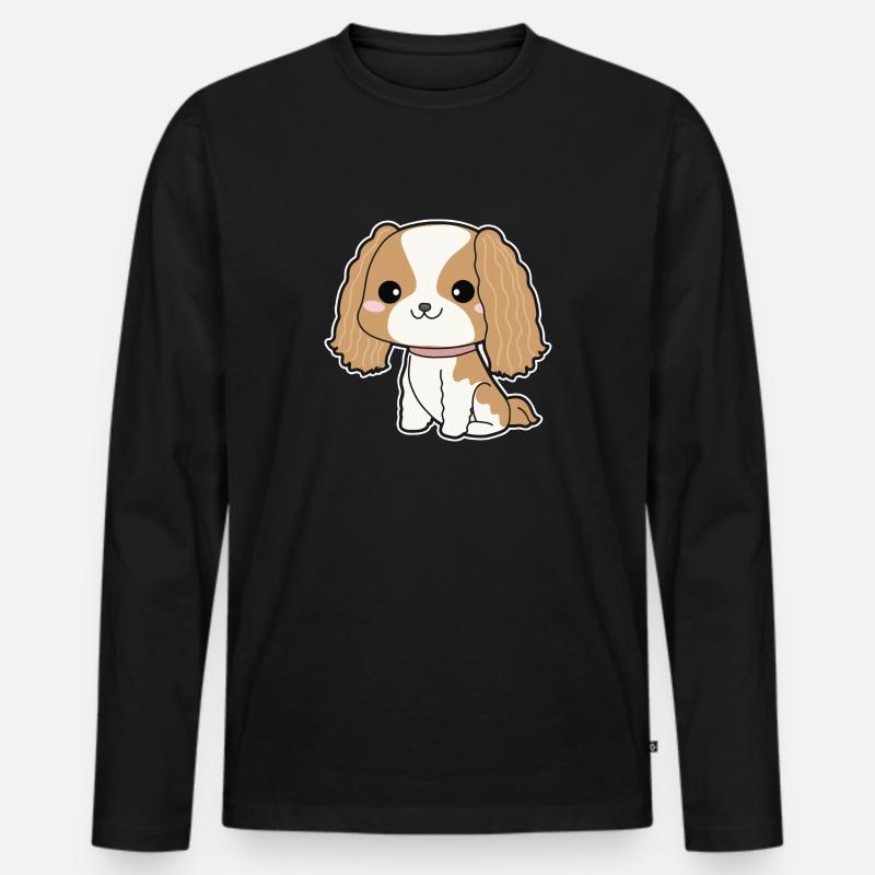 Cavalier King Charles Spaniel - Männer Premium Bio Langarmshirt - Schwarz