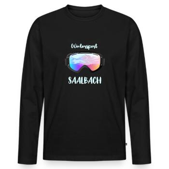Wintersport Saalbach - Männer Premium Bio Langarmshirt - Schwarz - Vorne - Nico (187cm)