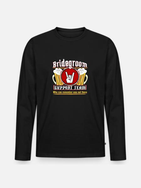 Bridegroom Support Team - Männer Premium Bio Langarmshirt - Schwarz