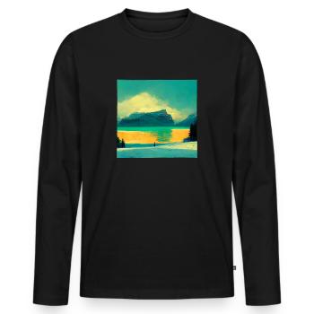 Wunderschöne Natur - Männer Premium Bio Langarmshirt - Schwarz - Vorne - Nico (187cm)
