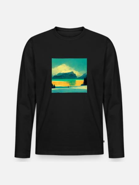 Wunderschöne Natur - Männer Premium Bio Langarmshirt - Schwarz