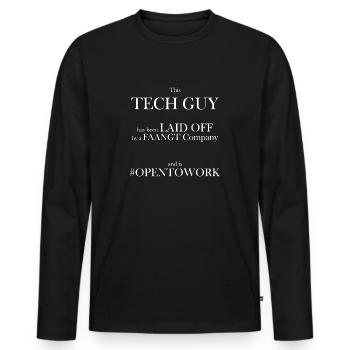 Laid Off Tech Company Lay Off - Männer Premium Bio Langarmshirt - Schwarz - Vorne - Nico (187cm)