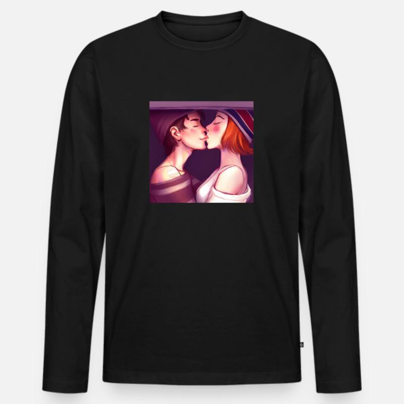 LGBT Queer Kuss 🌈🌈 - Männer Premium Bio Langarmshirt - Schwarz