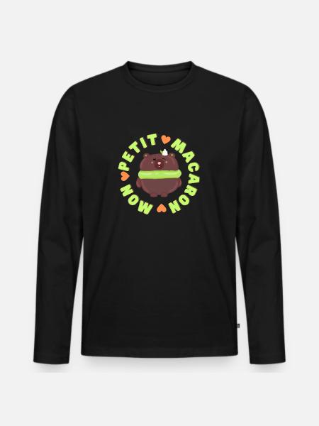 mon petit macaron bear - Men's Premium Organic Long Sleeve Shirt - black